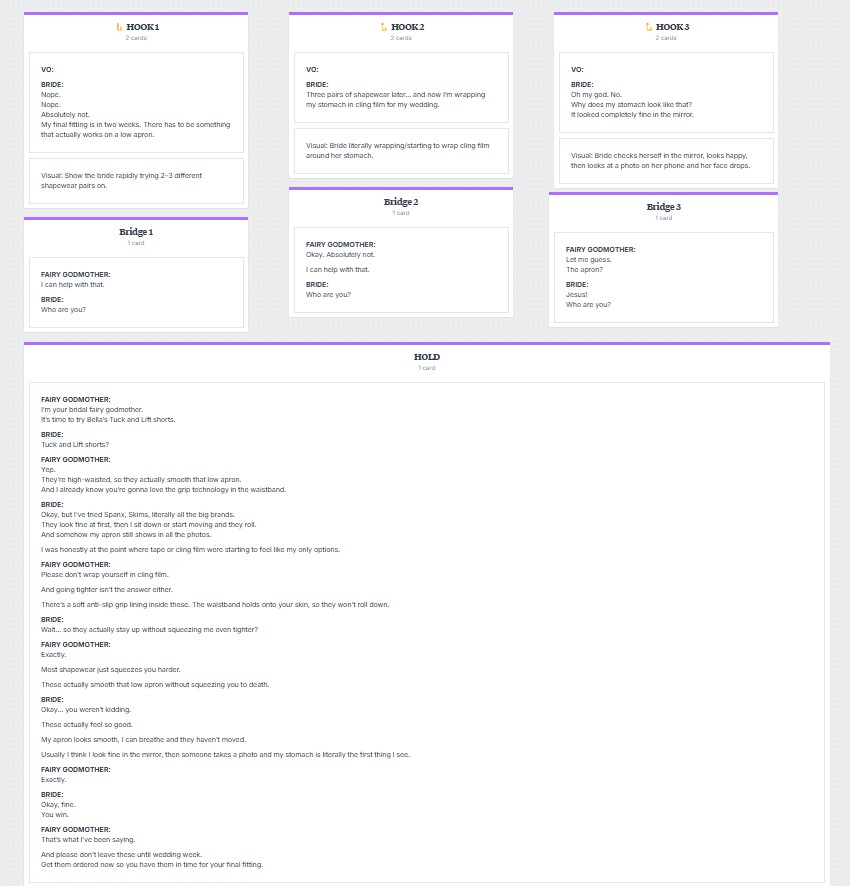 Original creative brief board