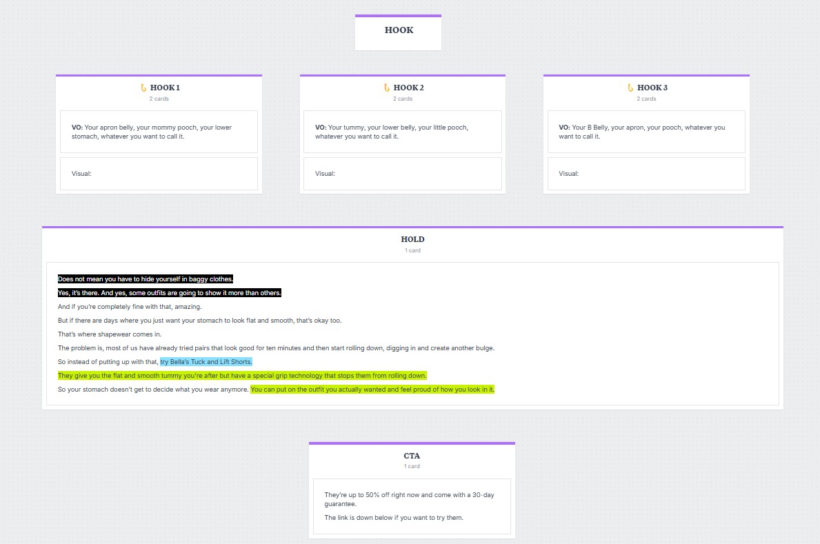 Original creative brief board